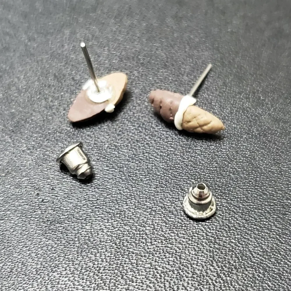 Polymer clay chocolate ice cream cone earrings